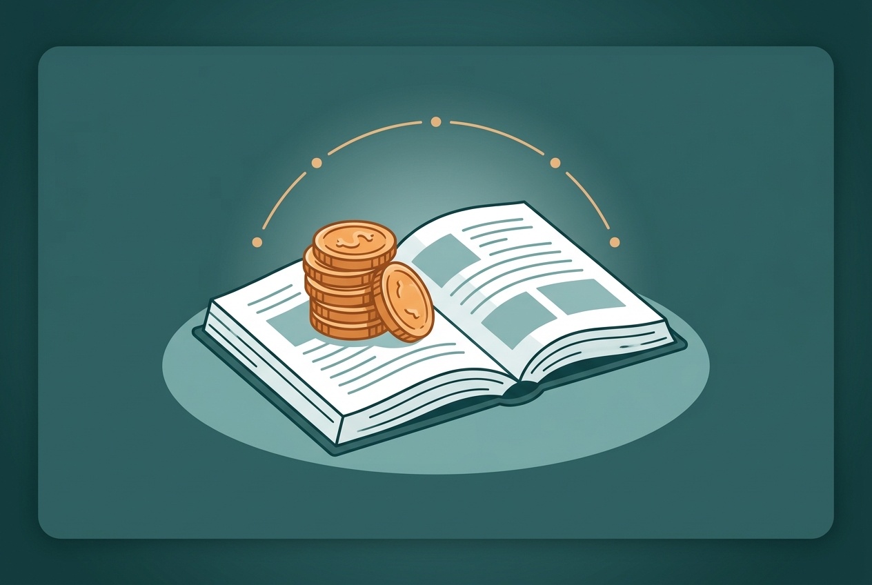 Buku catatan dan kalkulator untuk belajar literasi keuangan dasar